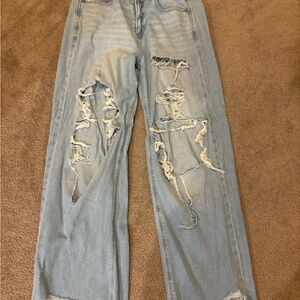 American Eagle Outfitters Light Blue Distressed Boyfriend Jeans